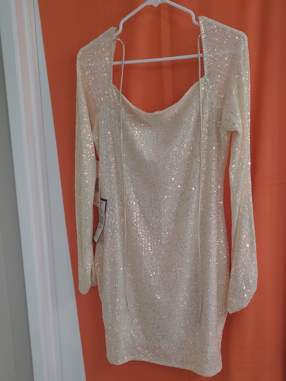 Emerald Sundae Slim Neutral Sequin Bodycon Cocktail Dress XXL Fits 12-14 - Picture 11 of 13